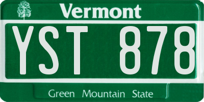 VT license plate YST878