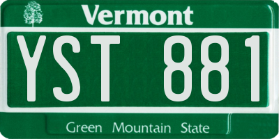 VT license plate YST881