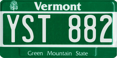 VT license plate YST882