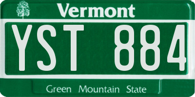 VT license plate YST884