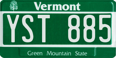 VT license plate YST885