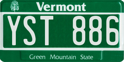 VT license plate YST886