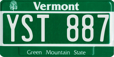 VT license plate YST887