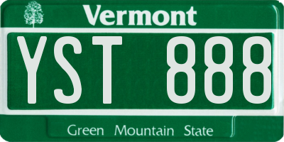 VT license plate YST888