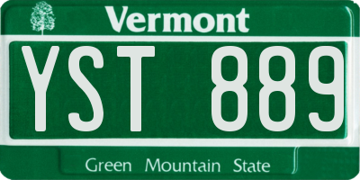 VT license plate YST889