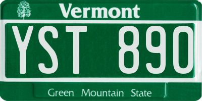 VT license plate YST890