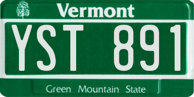 VT license plate YST891