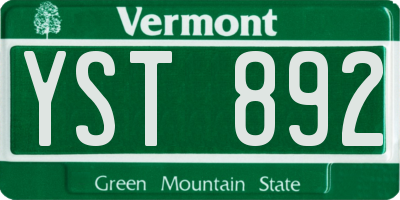 VT license plate YST892