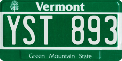 VT license plate YST893