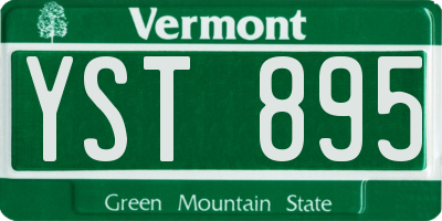 VT license plate YST895