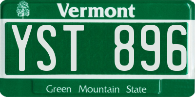 VT license plate YST896