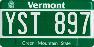 VT license plate YST897