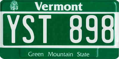 VT license plate YST898