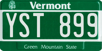 VT license plate YST899