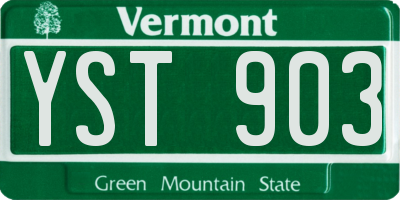 VT license plate YST903