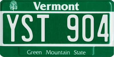 VT license plate YST904