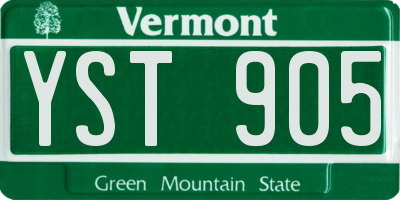 VT license plate YST905