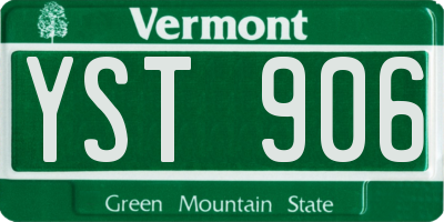 VT license plate YST906