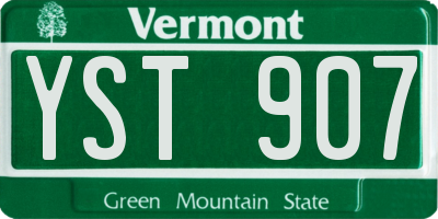 VT license plate YST907