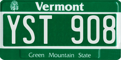 VT license plate YST908