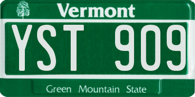 VT license plate YST909