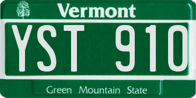 VT license plate YST910
