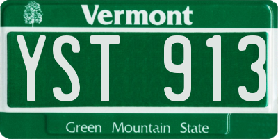 VT license plate YST913
