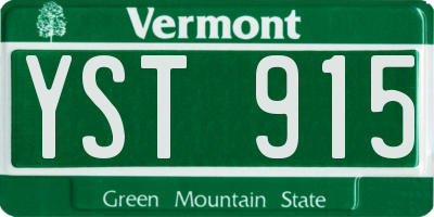 VT license plate YST915