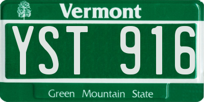VT license plate YST916