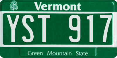 VT license plate YST917