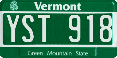 VT license plate YST918