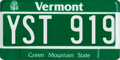VT license plate YST919