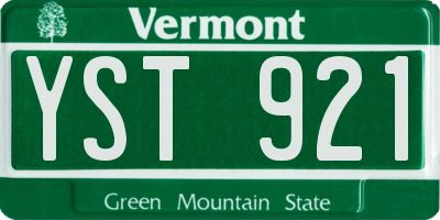 VT license plate YST921