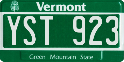 VT license plate YST923