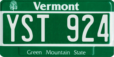 VT license plate YST924