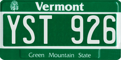 VT license plate YST926