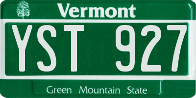 VT license plate YST927
