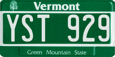 VT license plate YST929