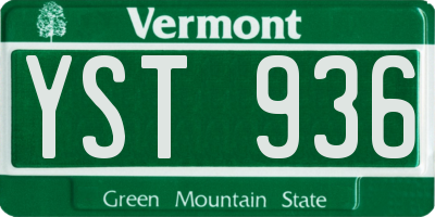 VT license plate YST936