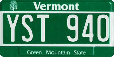 VT license plate YST940