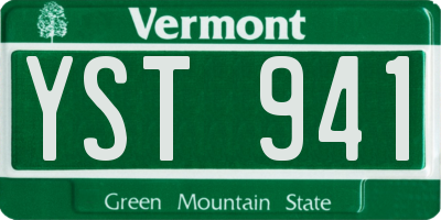 VT license plate YST941