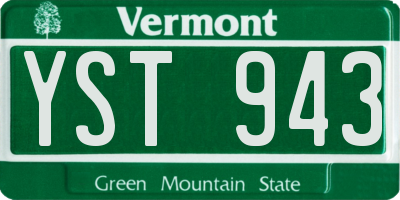 VT license plate YST943