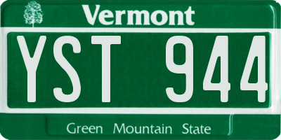VT license plate YST944