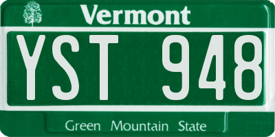 VT license plate YST948