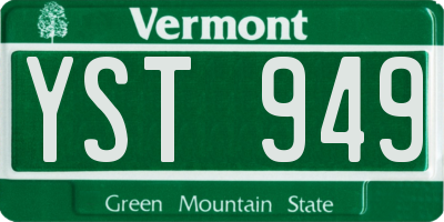VT license plate YST949