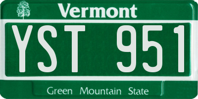 VT license plate YST951