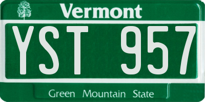VT license plate YST957