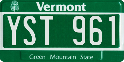 VT license plate YST961