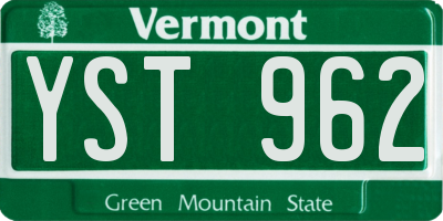 VT license plate YST962