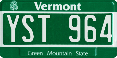 VT license plate YST964
